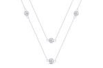 Sterling Silver Simulated Diamond by the Yard Adjust Table Necklace