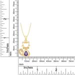14K Gold Plated Silver Kitty Pendant Necklace