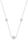 Sterling Silver Simulated Diamond by the Yard Adjust Table Necklace