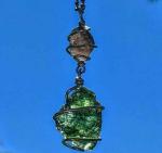 MOLDAVITE & SAFFORDITE Pendant 925 Silver Jewelry Cintamani Stone 19" Necklace!