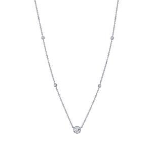BRAND NEW Lafonn Platinum Bonded 0.78 CTW Diamond Station Necklace N0039CLP18