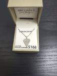 Brilliance Fine Jewelry Sterling Silver 1/4 CTTW Genuine Diamond Heart Necklace