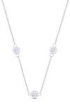 Sterling Silver Simulated Diamond by the Yard Adjust Table Necklace