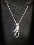 Sterling Silver Diamond Accent 3 Stone Infinity Pendant Necklace, 18"