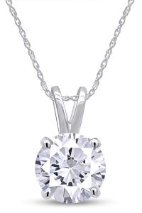4ct Round Cut Moissanite Solitaire Pendant Necklace Solid 925 Sterling Silver