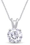 4ct Round Cut Moissanite Solitaire Pendant Necklace Solid 925 Sterling Silver