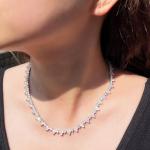 18 Ctw Round Lab-Created Diamond Wedding Tennis Women's Necklace Platinum Plated