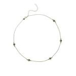 Genuine Tiny Fancy Diamond by the Yard Necklace Oxidized 925 Sterling Silver 