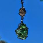 MOLDAVITE & SAFFORDITE Pendant 925 Silver Jewelry Cintamani Stone 19" Necklace!