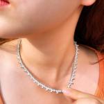18 Ctw Round Lab-Created Diamond Wedding Tennis Women's Necklace Platinum Plated