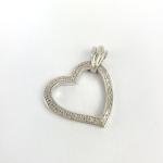 .20ctw Diamond 925 Sterling Silver Heart Dangle Pendant Nice Piece Of Jewelry 