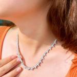 18 Ctw Round Lab-Created Diamond Wedding Tennis Women's Necklace Platinum Plated