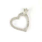 .20ctw Diamond 925 Sterling Silver Heart Dangle Pendant Nice Piece Of Jewelry 