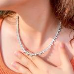 18 Ctw Round Lab-Created Diamond Wedding Tennis Women's Necklace Platinum Plated