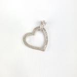 .20ctw Diamond 925 Sterling Silver Heart Dangle Pendant Nice Piece Of Jewelry 