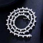 18 Ctw Round Lab-Created Diamond Wedding Tennis Women's Necklace Platinum Plated