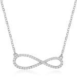 925 Sterling Silver Infinity Necklace With 0.23 Carat Diamond Handmade Jewelry