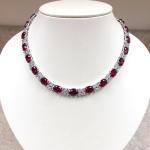 30 CTW Lab-Created Green Ruby & Diamond Necklace