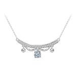 Round Cut 0.50ct Moissanite Lace Drop Tassels 925 Silver Adjustable Necklace 16"