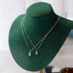 Baguette Cut Simulated Diamonds Pendant 925 Sterling Silver Everyday Necklace
