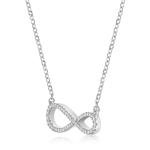 925 Sterling Silver Infinity Necklace With 0.23 Carat Diamond Handmade Jewelry
