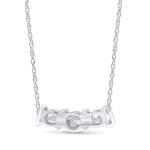 Three Stone Past Present Future Necklace in Silver