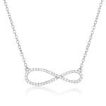 925 Sterling Silver Infinity Necklace With 0.23 Carat Diamond Handmade Jewelry