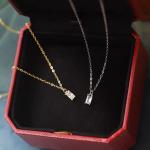 Baguette Cut Simulated Diamonds Pendant 925 Sterling Silver Everyday Necklace