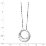 Sterling Silver 0.02 Ct. Diamond Twisted Circle Pendant 18" Necklace White Ice