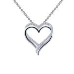 BRAND NEW Lafonn 925 Platinum Plated Double-Heart Pendant Necklace P0152CLP18
