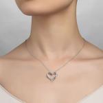 BRAND NEW Lafonn 925 Platinum Plated Double-Heart Pendant Necklace P0152CLP18