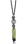Vintage Diamond Necklace Peridot Sterling Silver  Estate Fine Jewelry Pre-Owned 