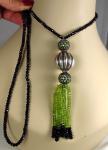 Vintage Diamond Necklace Peridot Sterling Silver  Estate Fine Jewelry Pre-Owned 