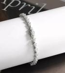 Pear Cut Simulated Diamond Tennis Bracelet in Silver