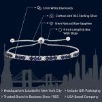 925 Sterling Silver Sapphire and Diamond Tennis Bracelet Jewelry for Women