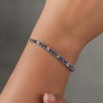 925 Sterling Silver Sapphire and Diamond Tennis Bracelet Jewelry for Women