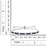 925 Sterling Silver Sapphire and Diamond Tennis Bracelet Jewelry for Women
