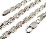 6MM 925 Sterling Silver Diamond Cut Rope Chain