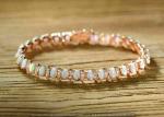 10 CT Oval Fire Opal & Diamond Tennis Bracelet