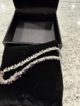 Sterling Silver Amethyst Diamond 15 Carat Bracelet