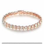 10 CT Oval Fire Opal & Diamond Tennis Bracelet