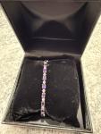 Sterling Silver Amethyst Diamond 15 Carat Bracelet