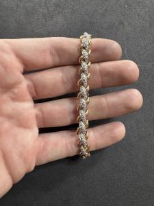 Gold Wash Diamond Tennis Bracelet in Sterling Silver
