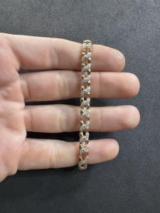 Vintage 7” Gold Wash Diamond Tennis Bracelet