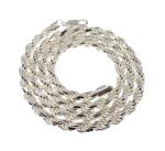 6MM 925 Sterling Silver Diamond Cut Rope Chain