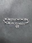 Diamond Butterfly Chain Bracelet in Sterling Silver
