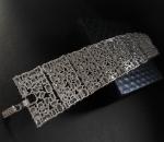 96 CTW Simulated Diamond Wide Bracelet in White Gold