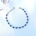 6 CT Oval Cut Simulated Sapphire Gorgeous Tennis Bracelet 14k White Gold Plated