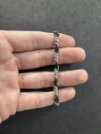 Vintage Sterling Silver Sapphire Diamond Tennis Bracelet