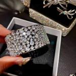 Simulated Diamond Wedding Bracelet in 18k White Gold